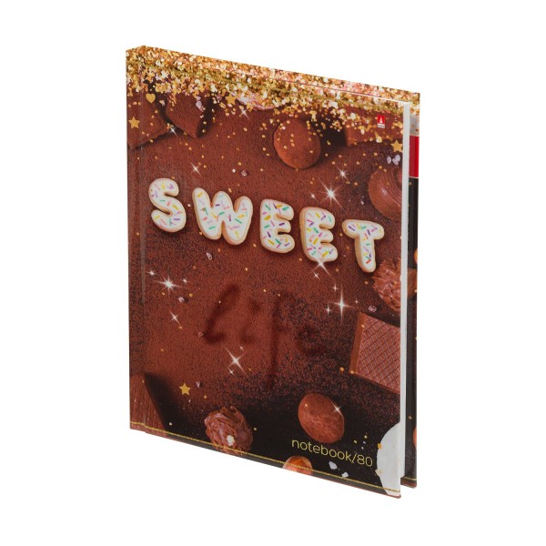 Блокнот 80 листов А6 клетка, твердая обложка Престиж Sweet life глянцевая ламинация, 55г/м2 3-80-005/40 Альт