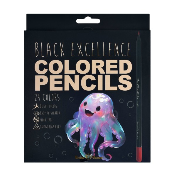Карандаши цветные 24шт пластиковые BlackWoodColor 30-0099 Bruno Visconti 12/72