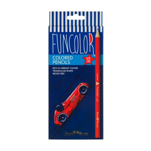 Карандаши цветные 12шт пластиковые FunColor 30-0060 Bruno Visconti 12/120