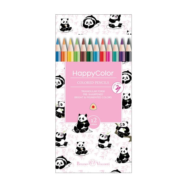 Карандаши цветные 12шт HappyColor 3-гранные 30-0046 Bruno Visconti 12/240