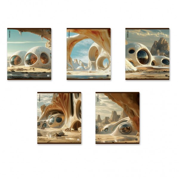Тетрадь 48 листов А5+ 170х203 клетка Dune матовая ламинация MIX-PACK 60г/м2 52961 ErichKrause 5/100