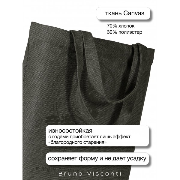 Сумка шоппер 39х39см Music серый  Bruno Visconti 5/50 16-003-04/05