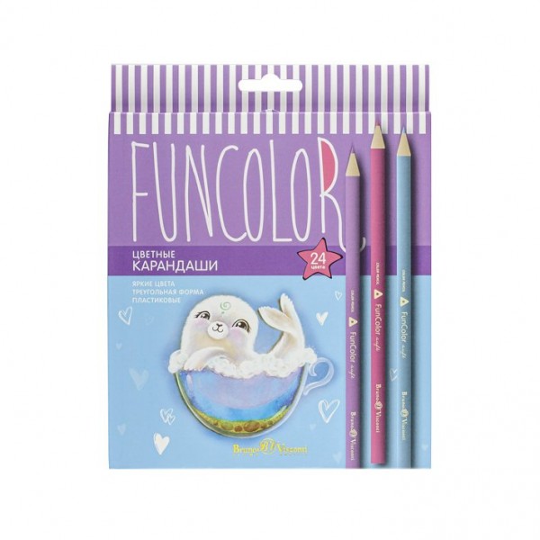 Карандаши цветные 24шт FunColor пластиковые 30-0062 Bruno Visconti 12/72