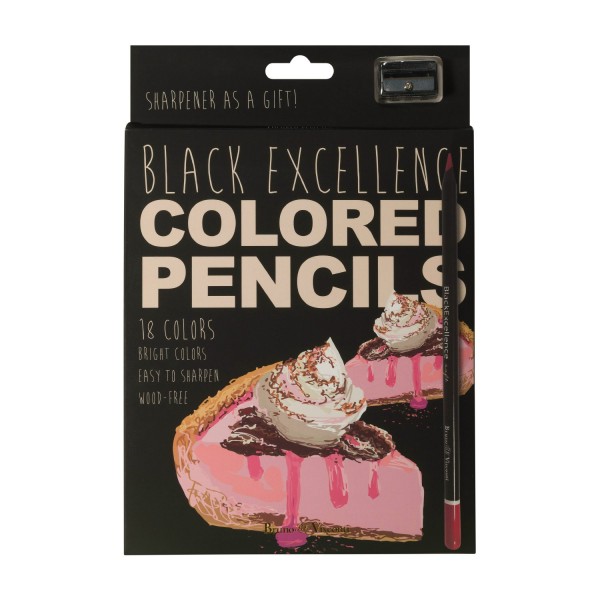 Карандаши цветные 18шт Black Excellence ассорти 30-0125 Bruno Visconti 8/80