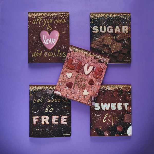 Тетрадь 48 листов А5+ 165х203 клетка Sweet life матовая ламинация софт-тач 65г/м2 7-48-1237 Bruno Visconti 5/60