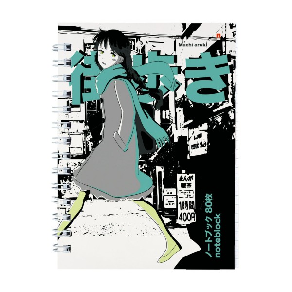 Блокнот 80 листов А6 клетка, гребень Престиж Manga Anime City 55г/м2 3-80-032/04 Альт