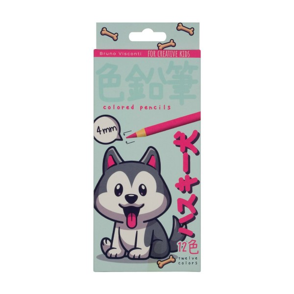 Карандаши цветные 12шт Kawall Animals пластиковые, ассорти 30-0127 Bruno Visconti 12/120