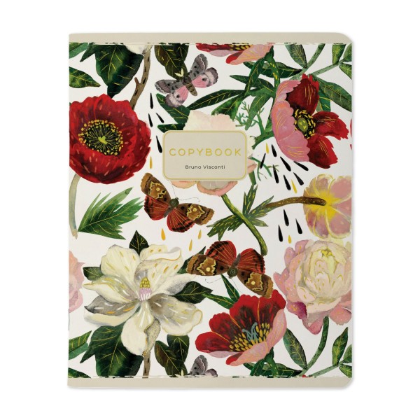 Тетрадь 48 листов А5 165х203 клетка Flora матовая ламинация софт-тач, фольга золото, 70г/м2 7-48-1343 Bruno Visconti 5/60