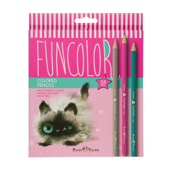Карандаши цветные 24шт FunColor пластиковые 30-0062 Bruno Visconti 12/72
