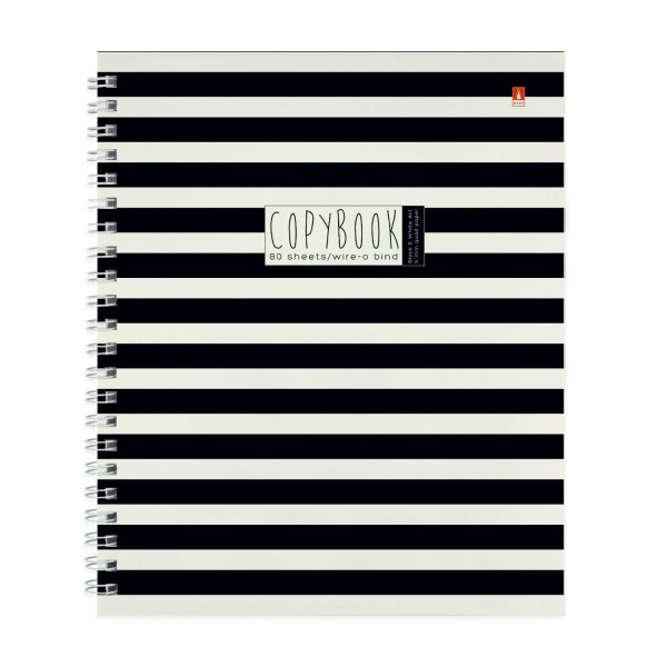 Тетрадь 80 листов А5+ клетка, гребень Black and white ассорти 60г/м2 7-80-1349 Альт