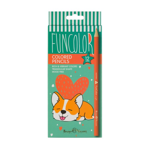 Карандаши цветные 12шт пластиковые FunColor 30-0060 Bruno Visconti 12/120