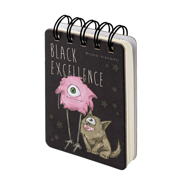 Блокнот 108 листов А7 линия, гребень, твердая обложка Smart Journal Black Exellence ассорти, бежевая бумага, 80г/м2 3-559/04 Bruno Visconti 40/240