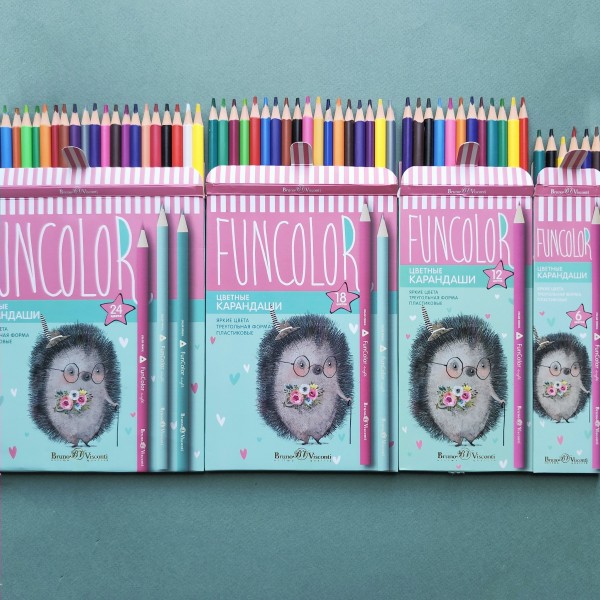 Карандаши цветные 24шт FunColor пластиковые 30-0062 Bruno Visconti 12/72