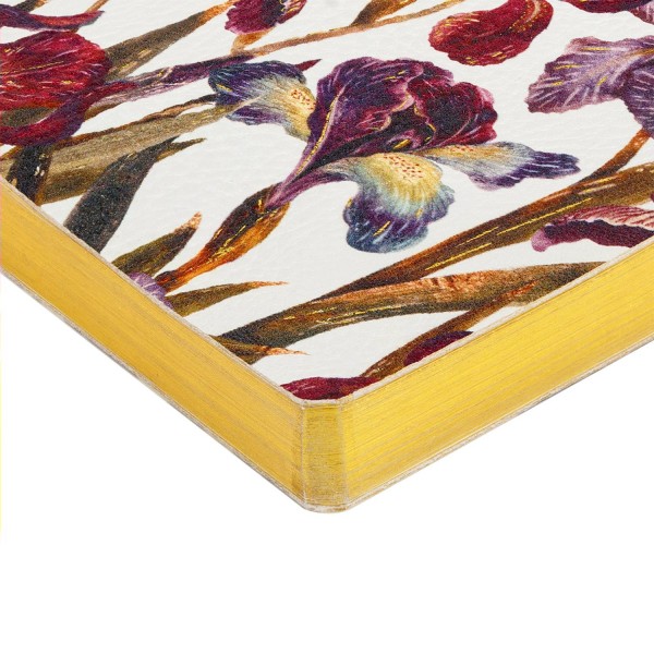 Ежедневник недатированный А5 125х200 128 листов линия, интегральная обложка, кожзам Flora Ирисы золотой срез, 80г/м2 3-743/15 Bruno Visconti