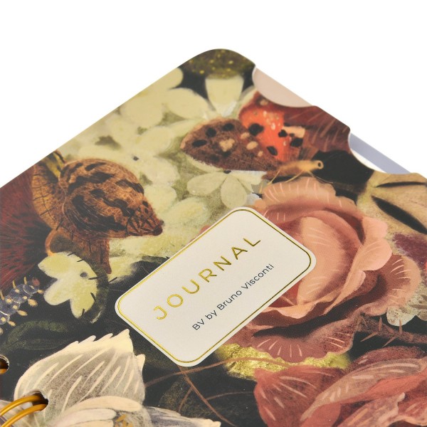 Книжка записная 120 листов А6 линия, в точку, гребень Art journal Lush Bouquet бежевая бумага, с разделителями, 80г/м2 3-568/15 Bruno Visconti 16/96