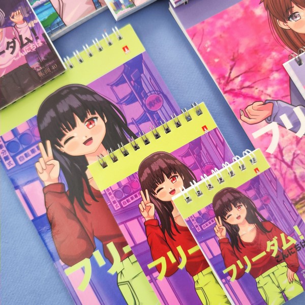 Блокнот 40 листов А6 клетка, гребень Anime Freedom ассорти 55г/м2 3-40-727 Альт