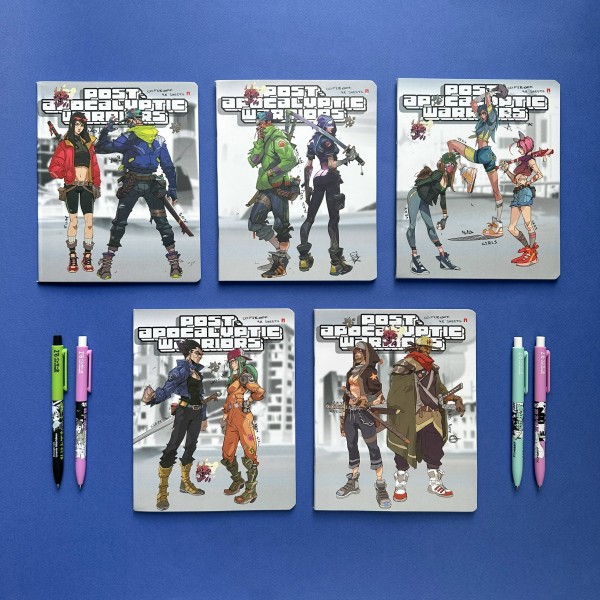 Тетрадь 48 листов А5+ 165х203 клетка MANGA WARRIORS ассорти матовая ламинация софт-тач, 60г/м2 7-48-1295 Альт 10/60