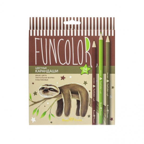 Карандаши цветные 24шт FunColor пластиковые 30-0062 Bruno Visconti 12/72