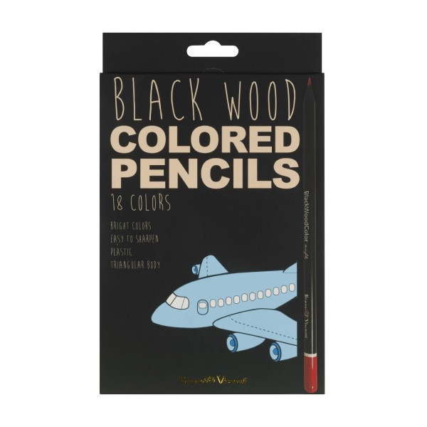 Карандаши цветные 18шт BlackWoodColor пластиковые 30-0098 Bruno Visconti 8/80