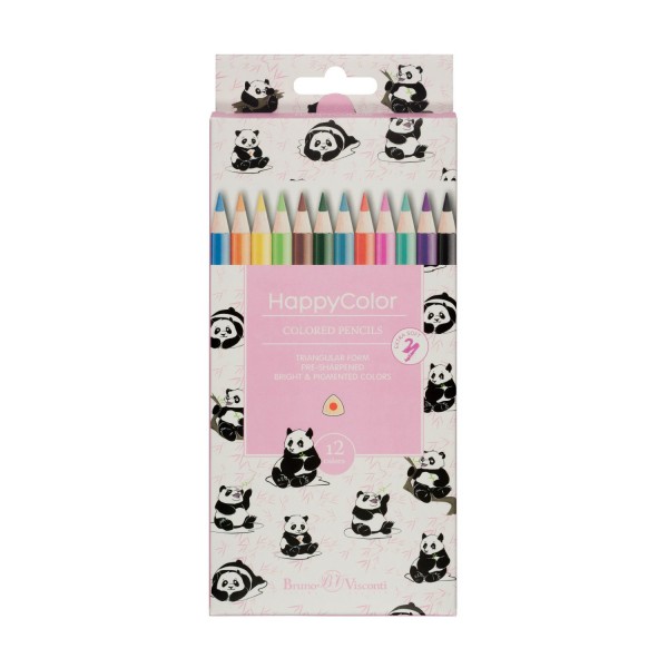 Карандаши цветные 12шт HappyColor 3-гранные 30-0046 Bruno Visconti 12/240
