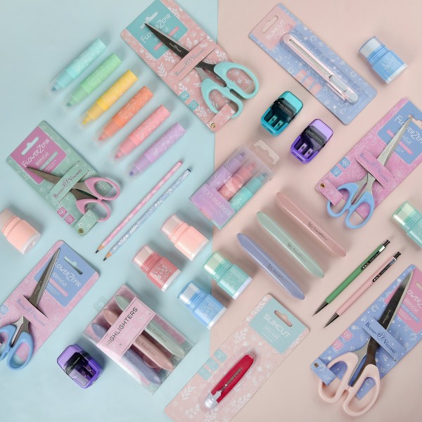 Ножницы канцелярские 19см FlowerZefir особо прочные ручки 60-0009 Bruno Visconti 12/144