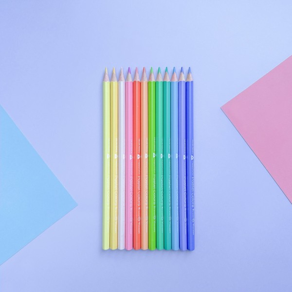 Карандаши цветные 12шт EasyColor пастельные 3-гранные, деревянные 30-0131 Bruno Visconti 12/240
