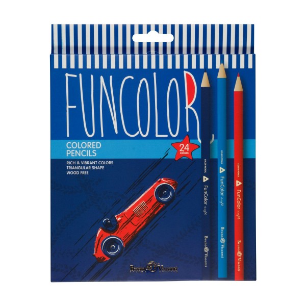 Карандаши цветные 24шт FunColor пластиковые 30-0062 Bruno Visconti 12/72