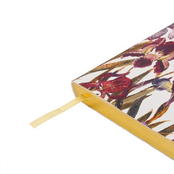 Ежедневник недатированный А5 125х200 128 листов линия, интегральная обложка, кожзам Flora Ирисы золотой срез, 80г/м2 3-743/15 Bruno Visconti