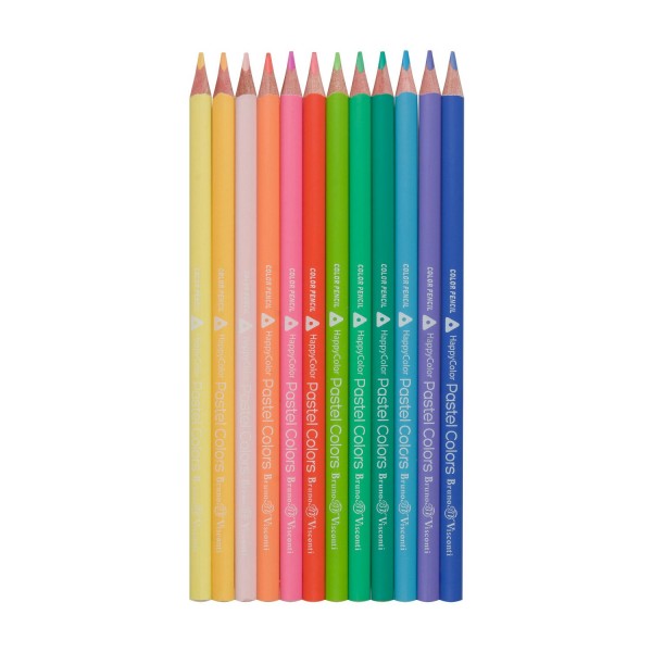 Карандаши цветные 12шт EasyColor пастельные 3-гранные, деревянные 30-0131 Bruno Visconti 12/240