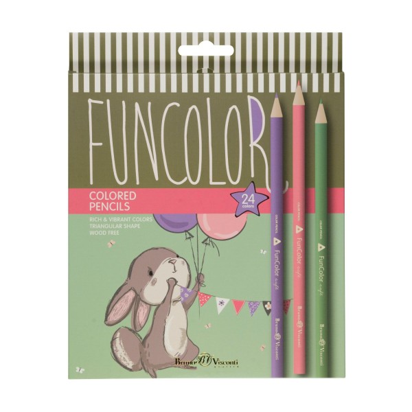 Карандаши цветные 24шт FunColor пластиковые 30-0062 Bruno Visconti 12/72