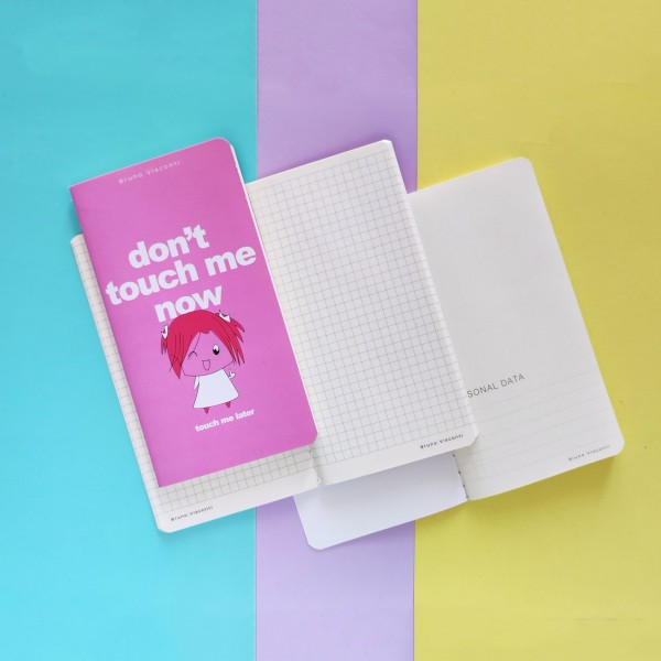 Книжка записная 30 листов А6 клетка Don't touch me now бежевая бумага, матовая ламинация софт-тач, 70г/м2 7-30-001/15 Bruno Visconti 10/40