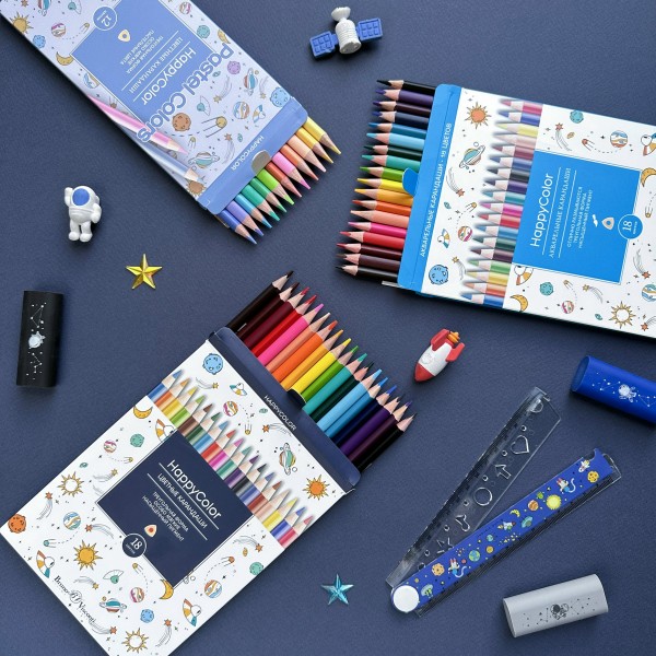 Карандаши цветные 18шт HappyColor 3-гранные 30-0052 Bruno Visconti 12/144