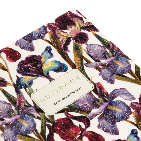 Тетрадь 60 листов А5 клетка, интегральная обложка, кожзам Flora Ирисы 80г/м2 7-60-1384/16 Bruno Visconti
