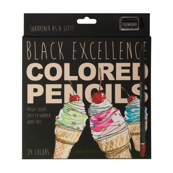 Карандаши цветные 24шт Black Excellence ассорти 30-0126 Bruno Visconti 12/72
