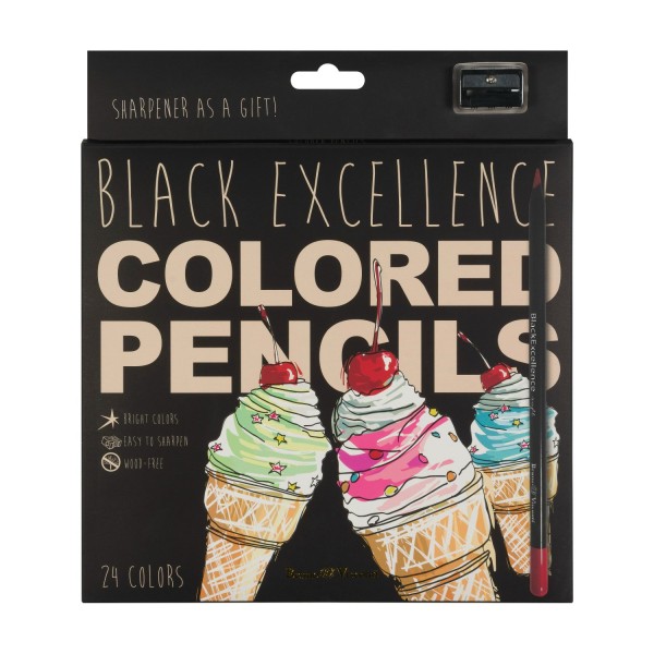Карандаши цветные 24шт Black Excellence ассорти 30-0126 Bruno Visconti 12/72