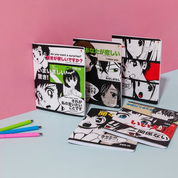 Тетрадь 48 листов А5+ 165х203 клетка Manga anime Аниме ассорти 65г/м2 7-48-1241 Альт 10/60