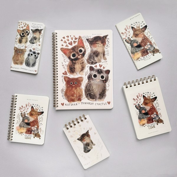 Блокнот 100 листов В6- 110х180 линия, гребень Cute journal Любовь как она есть матовая ламинация, софт-тач, фольга, бежевая бумага, 80г/м2 3-100-004/03 Bruno Visconti
