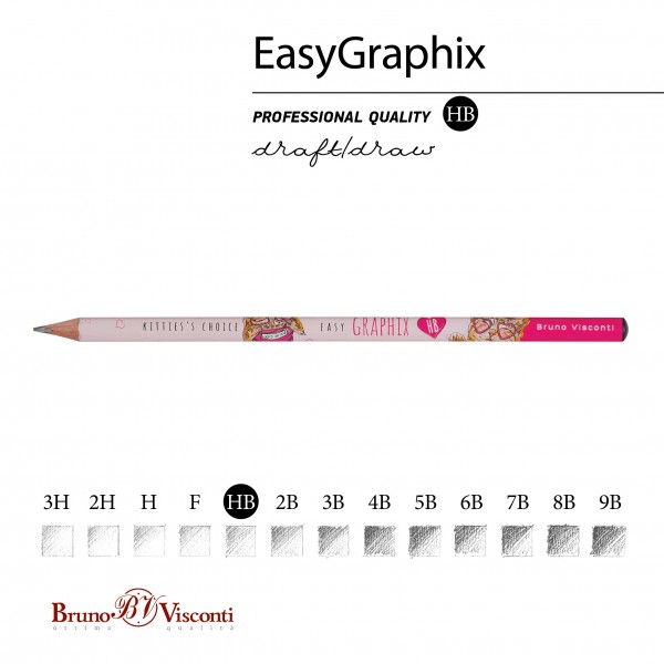 Карандаш чернографитный HB EasyGraphix Кот Мейнкун 3-гранный, заточенный 21-0068/03 Bruno Visconti 50/300