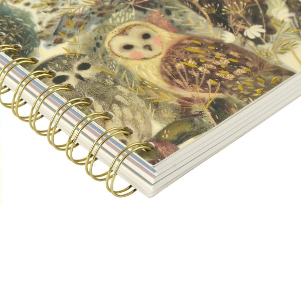 Книжка записная 120 листов А5 клетка, линия, в точку, гребень Art journal Волшебные совы, бежевая бумага, с разделителями, 80г/м2 3-737/04 Bruno Visconti 8/48