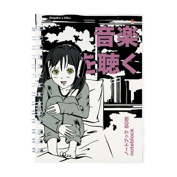 Блокнот 80 листов А6 клетка, гребень Престиж Manga Anime City 55г/м2 3-80-032/04 Альт