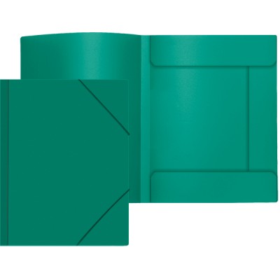 Папка на резинке А4 500мкм 3 клапана Attomex непрозрачная зеленая 3070401 deVente