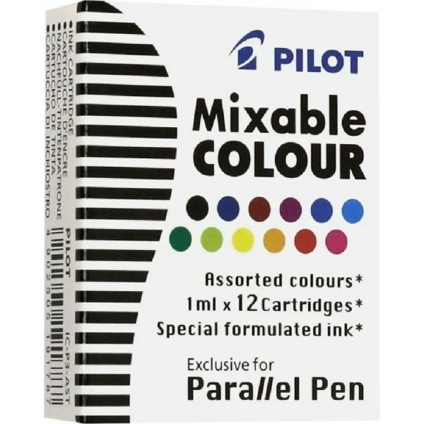 Ампула для ручек перьевых Набор 12 цветов IC-P3-AST Pilot