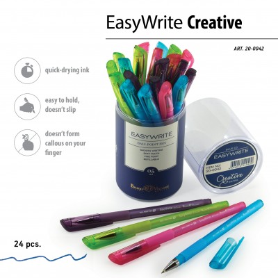 Ручка шариковая EasyWrite Creative синяя 0,5мм 20-0042 Bruno Visconti 24/288/1728