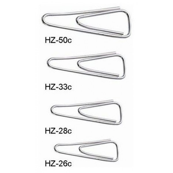 Скрепки канцелярские 26мм 100шт оцинкованные треугольные HZ-26C KW-trio  812141