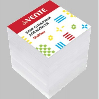 Блок бумажный 80x80x80 белый офсет 100г/2 белизна 92% 2012409 deVente