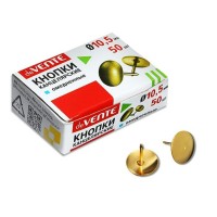 Кнопки канцелярские 50шт 10,5мм омедненные 4132402 deVente 10/500