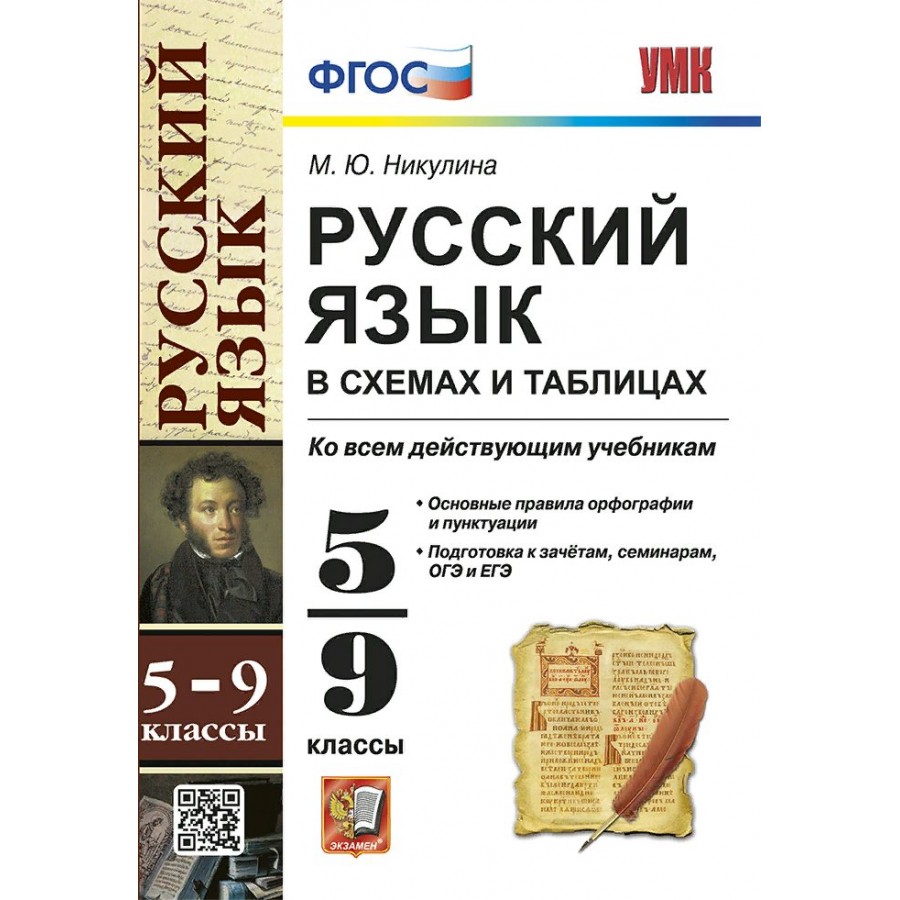 Русский язык. 5 - 9 классы. В схемах и таблицах ко всем действующим  учебникам. Справочник. Никулина М.Ю. Экзамен купить оптом в Екатеринбурге  от 172 руб. Люмна