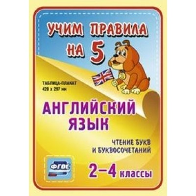 ФГОС. Английский язык. Чтение букв и буквосочетаний. Плакат. 2-4 кл НП-63. Учитель