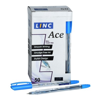Ручка шариковая Ace синяя 0,7мм игольчатый стержень 950/blue Linc 069119, 50/1000