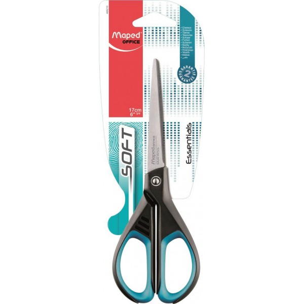 Ножницы канцелярские 17см Essentials soft прорезиненые ручки 468210 Maped